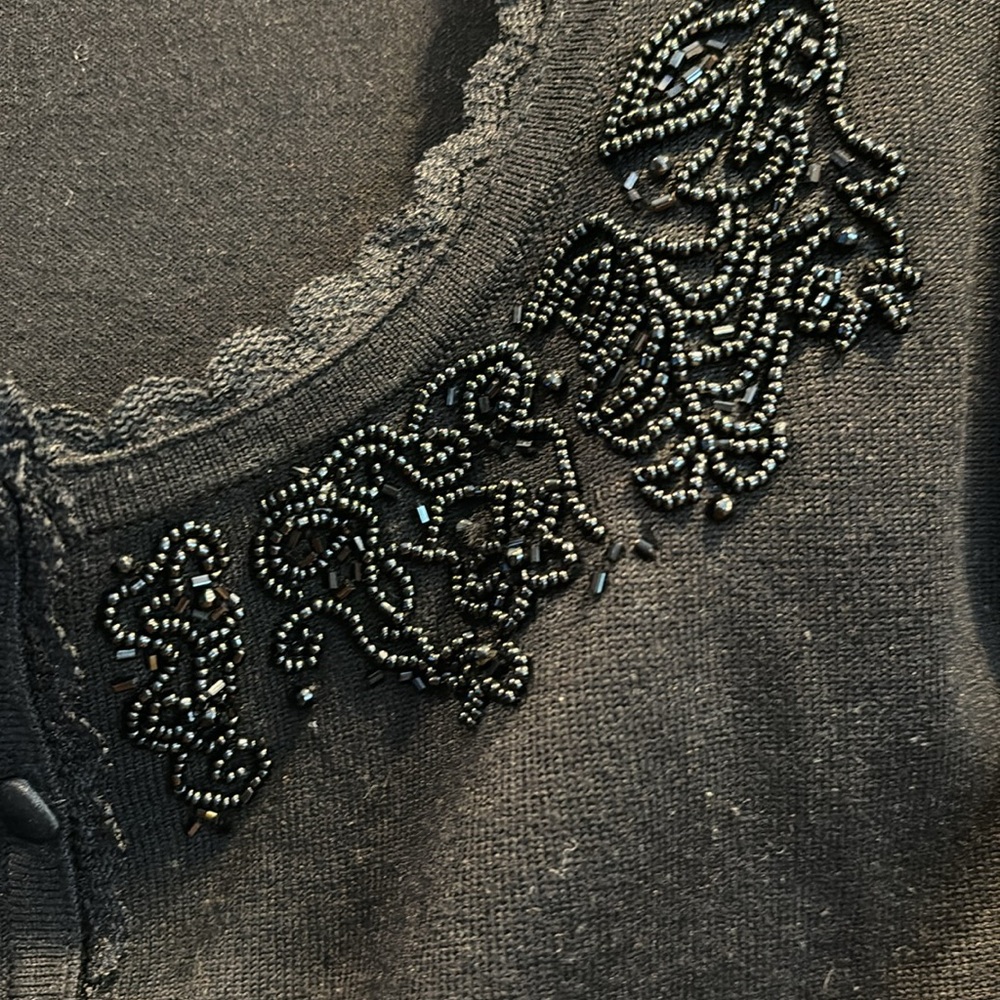 WHBM black embellished sweater - Picture 3 of 6